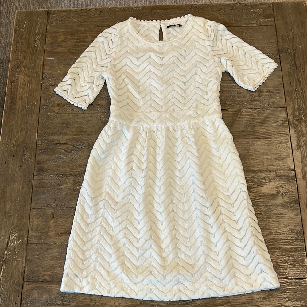 White swirl lace dress